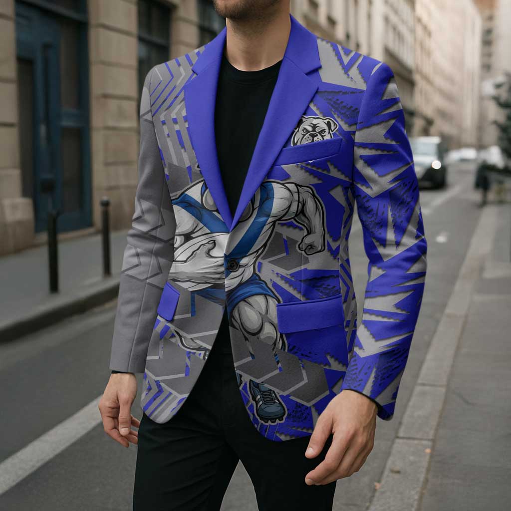 Canterbury Bankstown Bulldogs Rugby Blazer Fierce Mascot Geometric Tribal Art
