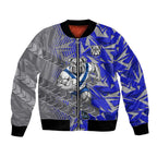Canterbury Bankstown Bulldogs Rugby Bomber Jacket Fierce Mascot Geometric Tribal Art