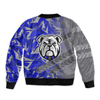 Canterbury Bankstown Bulldogs Rugby Bomber Jacket Fierce Mascot Geometric Tribal Art