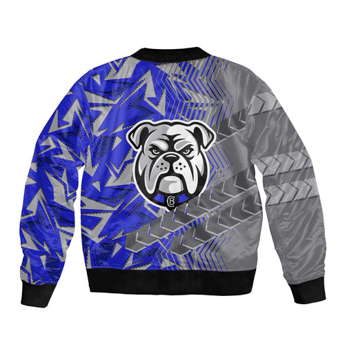 Canterbury Bankstown Bulldogs Rugby Bomber Jacket Fierce Mascot Geometric Tribal Art