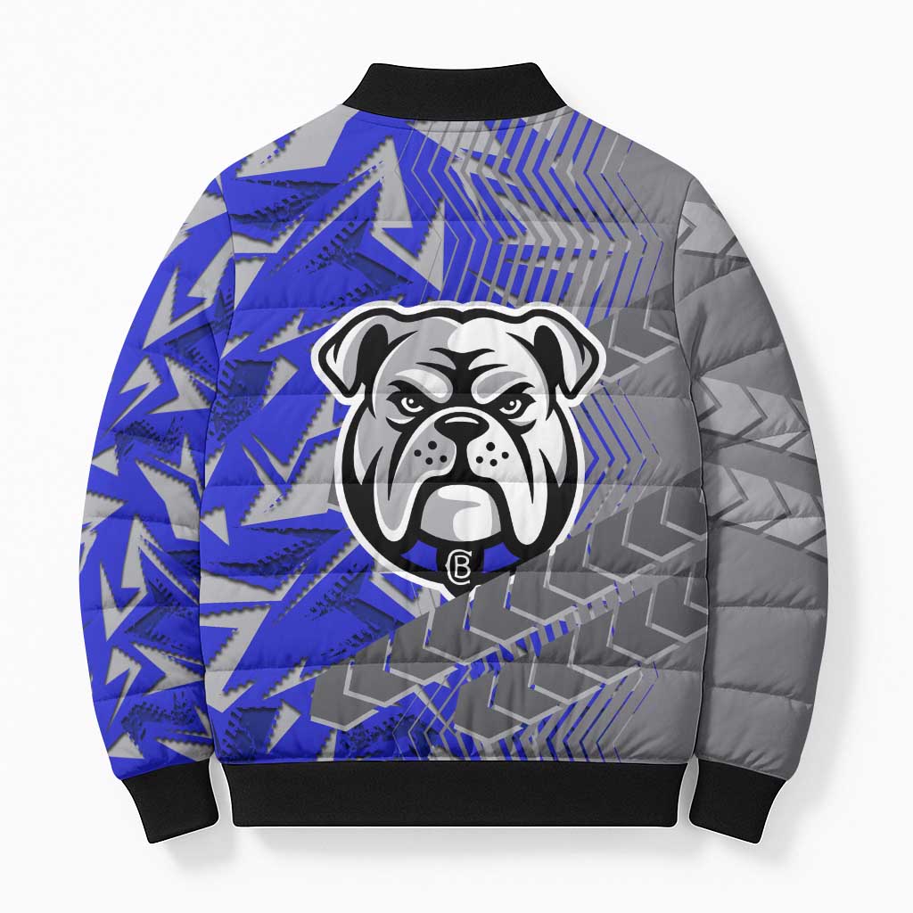 Canterbury Bankstown Bulldogs Rugby Bomber Puffer Jacket Fierce Mascot Geometric Tribal Art