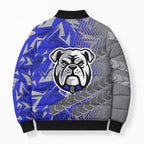 Canterbury Bankstown Bulldogs Rugby Bomber Puffer Jacket Fierce Mascot Geometric Tribal Art