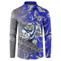 Canterbury Bankstown Bulldogs Rugby Button Sweatshirt Fierce Mascot Geometric Tribal Art