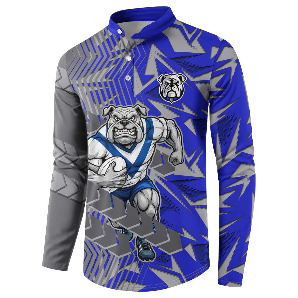 Canterbury Bankstown Bulldogs Rugby Button Sweatshirt Fierce Mascot Geometric Tribal Art
