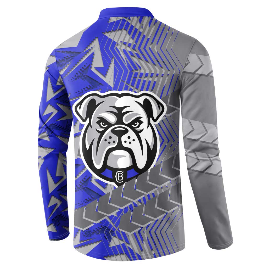 Canterbury Bankstown Bulldogs Rugby Button Sweatshirt Fierce Mascot Geometric Tribal Art