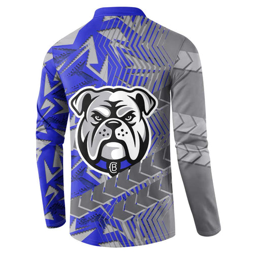 Canterbury Bankstown Bulldogs Rugby Button Sweatshirt Fierce Mascot Geometric Tribal Art