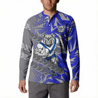 Canterbury Bankstown Bulldogs Rugby Button Sweatshirt Fierce Mascot Geometric Tribal Art