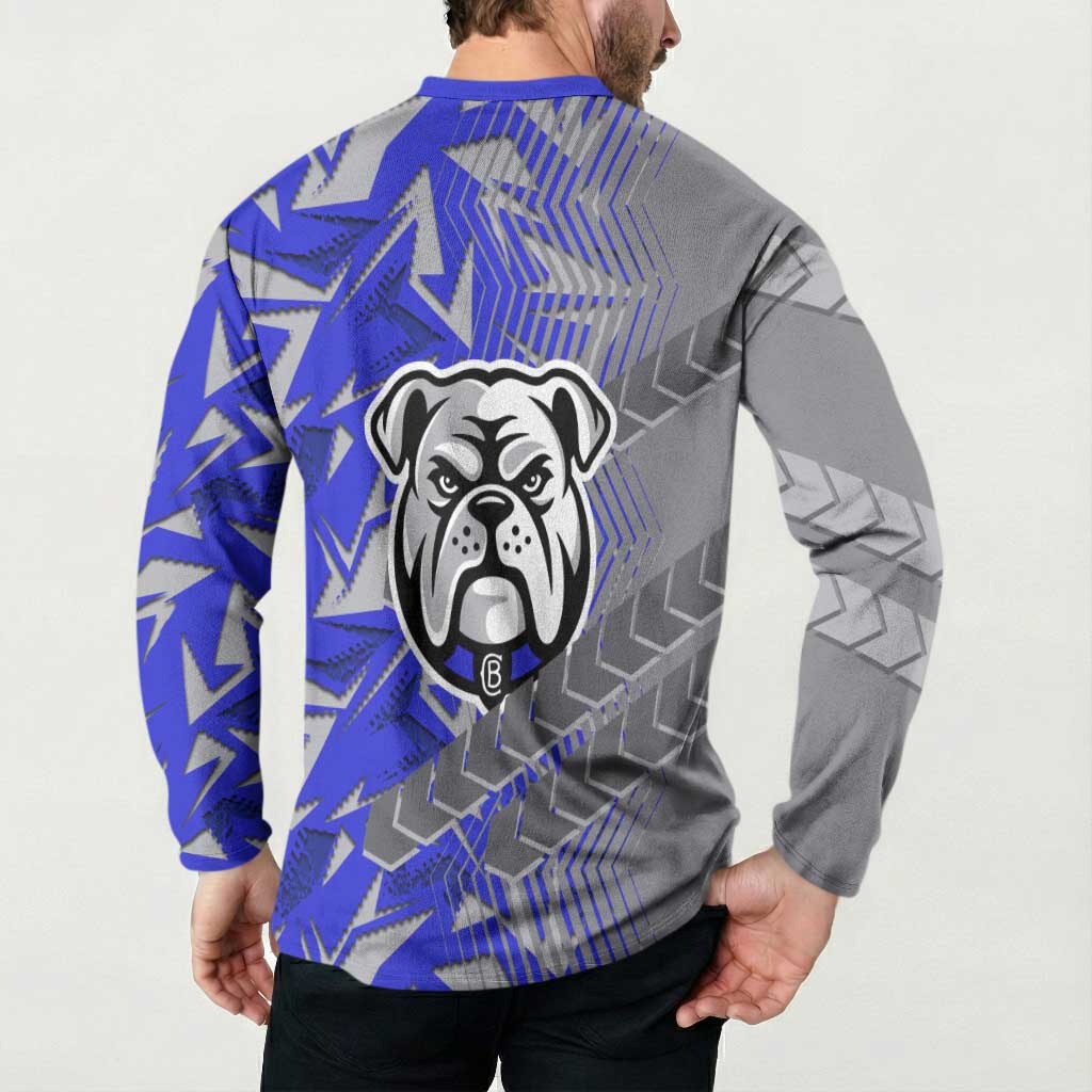 Canterbury Bankstown Bulldogs Rugby Button Sweatshirt Fierce Mascot Geometric Tribal Art