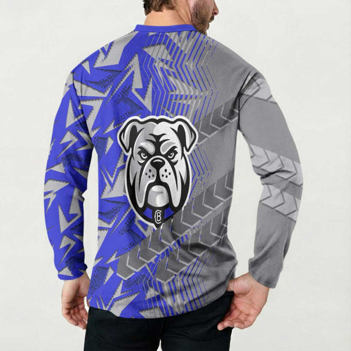 Canterbury Bankstown Bulldogs Rugby Button Sweatshirt Fierce Mascot Geometric Tribal Art