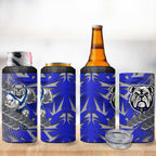 Canterbury Bankstown Bulldogs Rugby 4 in 1 Can Cooler Tumbler Fierce Mascot Geometric Tribal Art