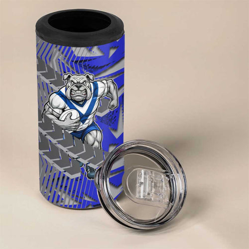 Canterbury Bankstown Bulldogs Rugby 4 in 1 Can Cooler Tumbler Fierce Mascot Geometric Tribal Art
