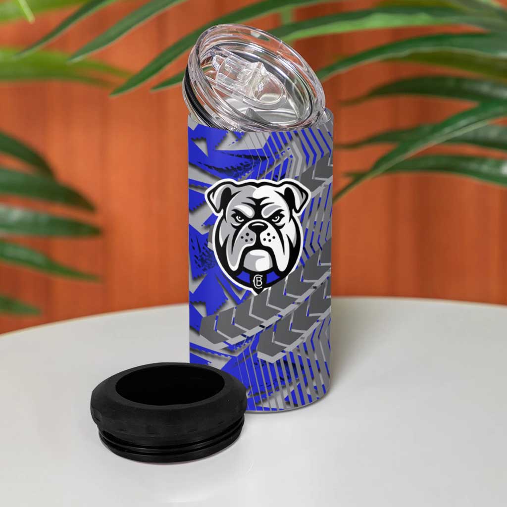 Canterbury Bankstown Bulldogs Rugby 4 in 1 Can Cooler Tumbler Fierce Mascot Geometric Tribal Art