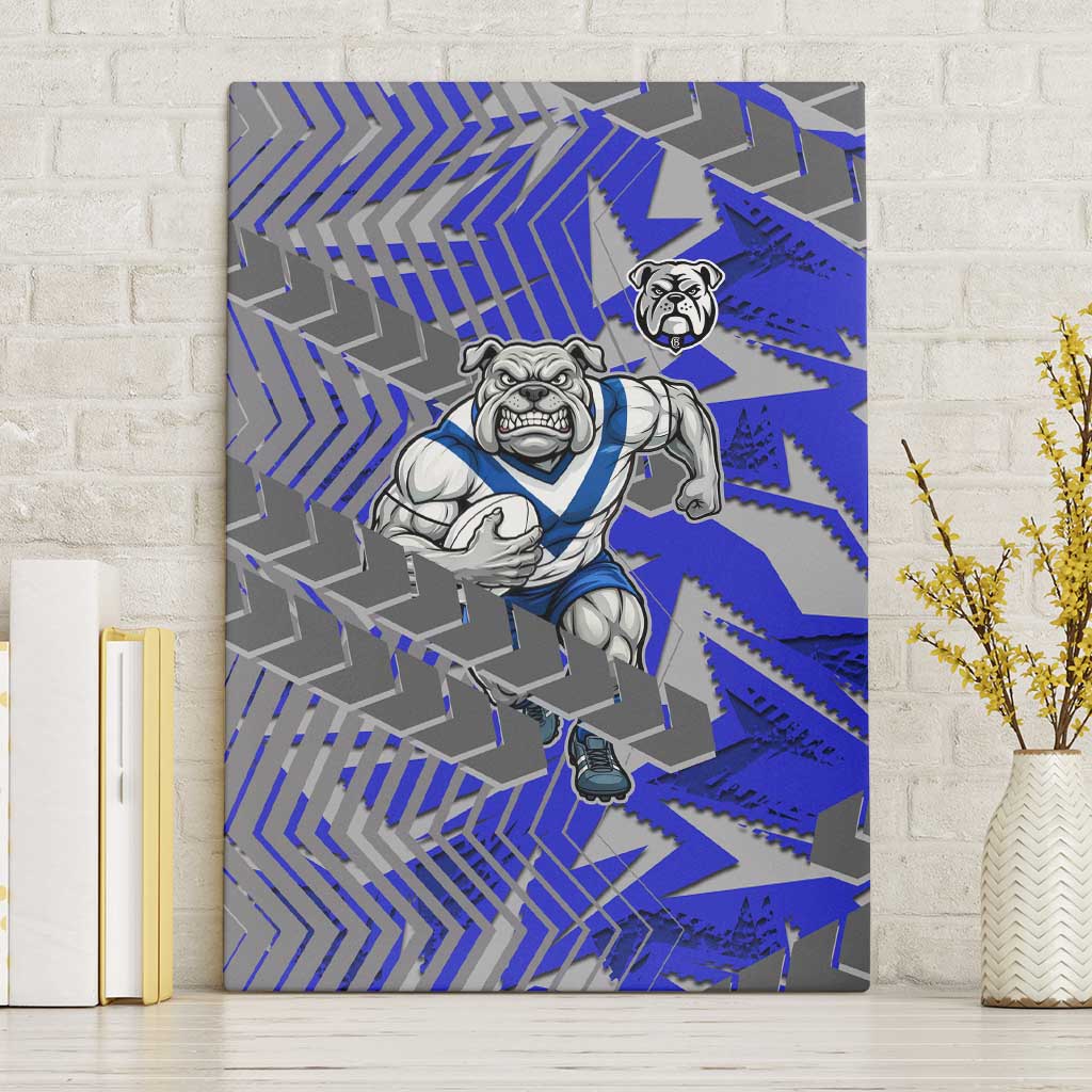 Canterbury Bankstown Bulldogs Rugby Canvas Wall Art Fierce Mascot Geometric Tribal Art