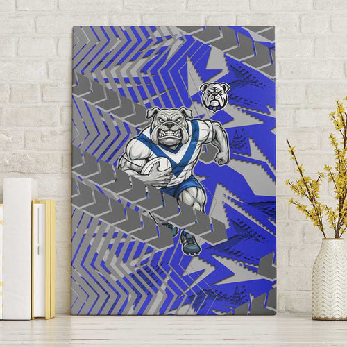 Canterbury Bankstown Bulldogs Rugby Canvas Wall Art Fierce Mascot Geometric Tribal Art
