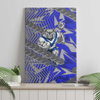 Canterbury Bankstown Bulldogs Rugby Canvas Wall Art Fierce Mascot Geometric Tribal Art