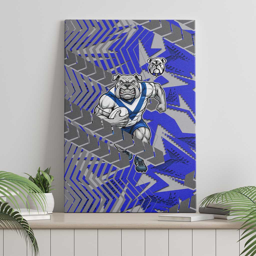 Canterbury Bankstown Bulldogs Rugby Canvas Wall Art Fierce Mascot Geometric Tribal Art