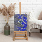 Canterbury Bankstown Bulldogs Rugby Canvas Wall Art Fierce Mascot Geometric Tribal Art