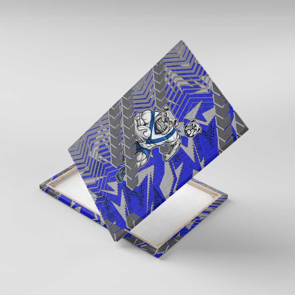 Canterbury Bankstown Bulldogs Rugby Canvas Wall Art Fierce Mascot Geometric Tribal Art