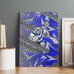 Canterbury Bankstown Bulldogs Rugby Canvas Wall Art Fierce Mascot Geometric Tribal Art