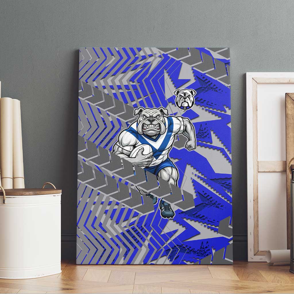 Canterbury Bankstown Bulldogs Rugby Canvas Wall Art Fierce Mascot Geometric Tribal Art