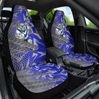 Canterbury Bankstown Bulldogs Rugby Car Seat Cover Fierce Mascot Geometric Tribal Art