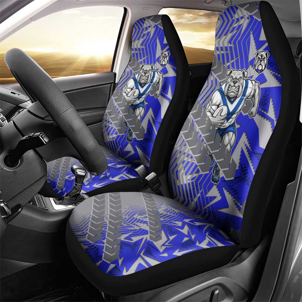 Canterbury Bankstown Bulldogs Rugby Car Seat Cover Fierce Mascot Geometric Tribal Art