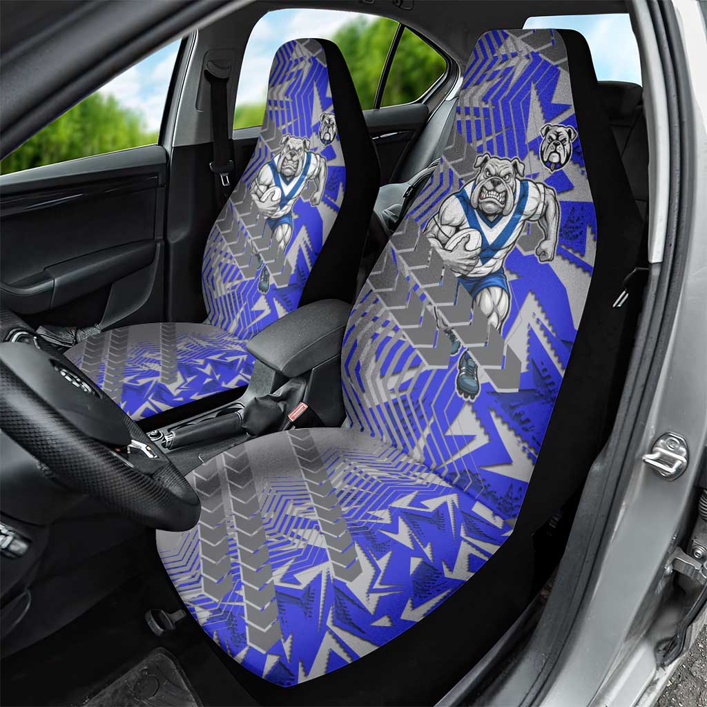 Canterbury Bankstown Bulldogs Rugby Car Seat Cover Fierce Mascot Geometric Tribal Art