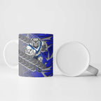 Canterbury Bankstown Bulldogs Rugby Ceramic Mug Fierce Mascot Geometric Tribal Art