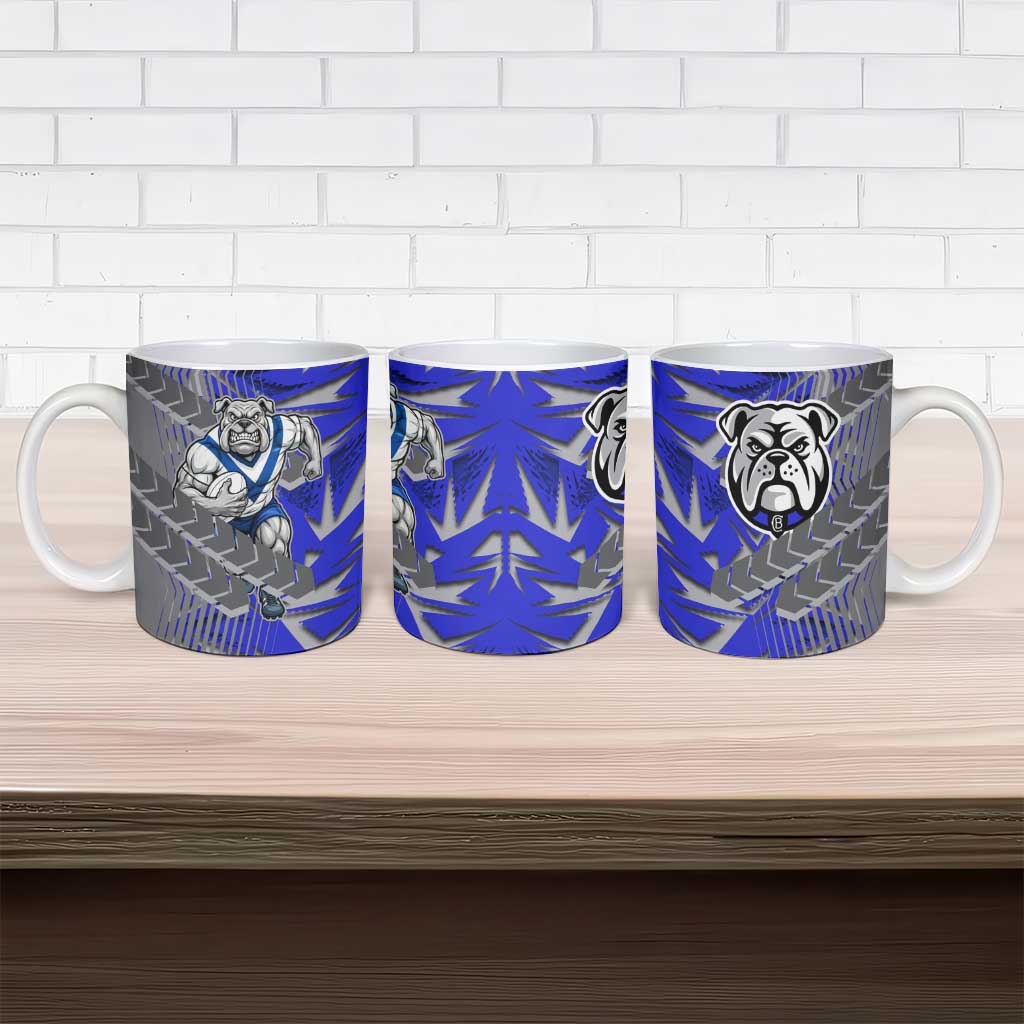 Canterbury Bankstown Bulldogs Rugby Ceramic Mug Fierce Mascot Geometric Tribal Art