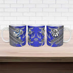Canterbury Bankstown Bulldogs Rugby Ceramic Mug Fierce Mascot Geometric Tribal Art