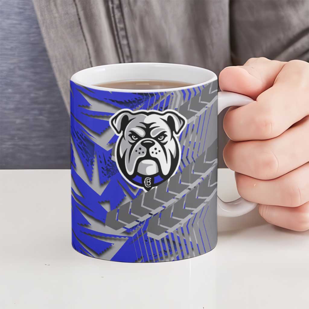 Canterbury Bankstown Bulldogs Rugby Ceramic Mug Fierce Mascot Geometric Tribal Art