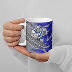 Canterbury Bankstown Bulldogs Rugby Ceramic Mug Fierce Mascot Geometric Tribal Art