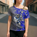 Canterbury Bankstown Bulldogs Rugby Cross Shoulder Shirt Fierce Mascot Geometric Tribal Art