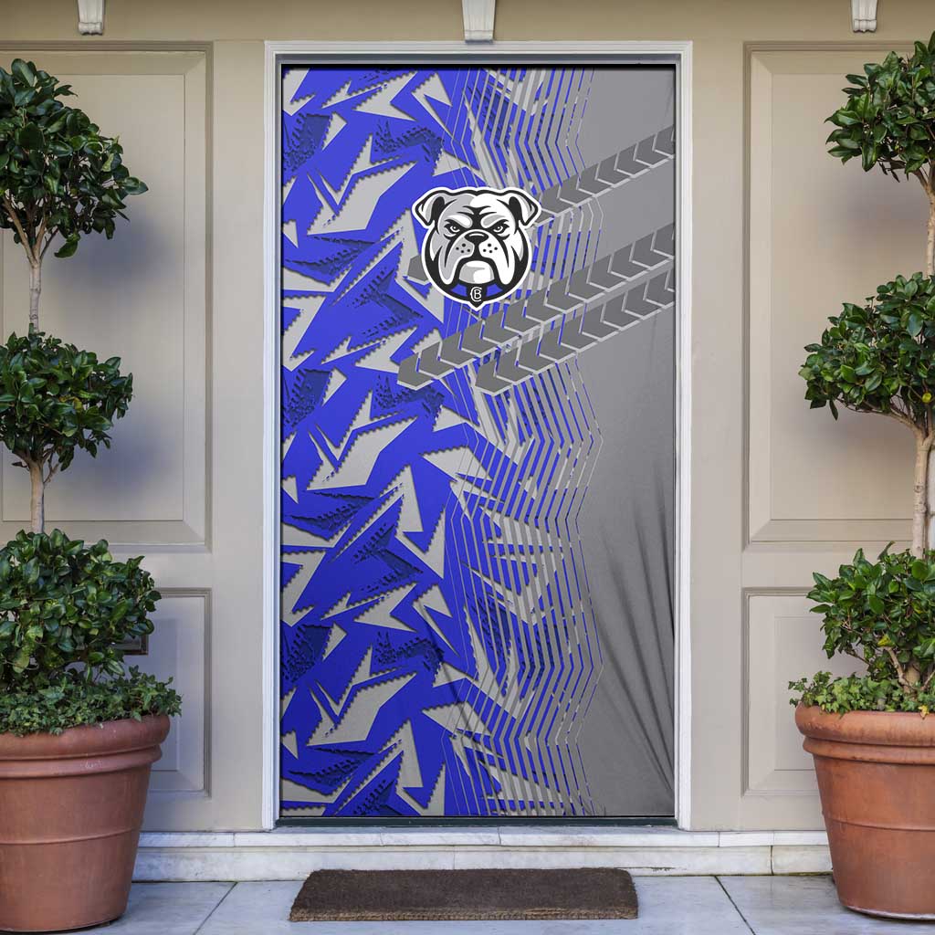 Canterbury Bankstown Bulldogs Rugby Door Cover Fierce Mascot Geometric Tribal Art