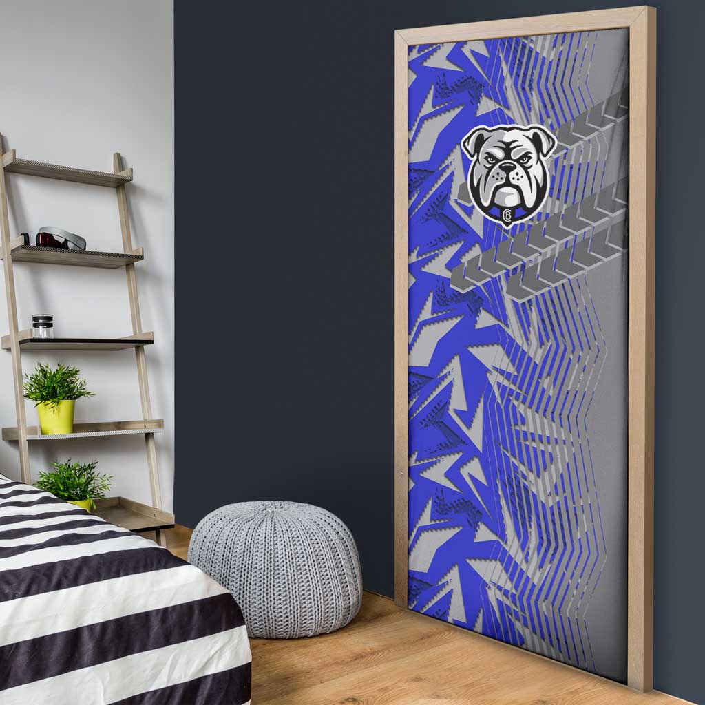 Canterbury Bankstown Bulldogs Rugby Door Cover Fierce Mascot Geometric Tribal Art