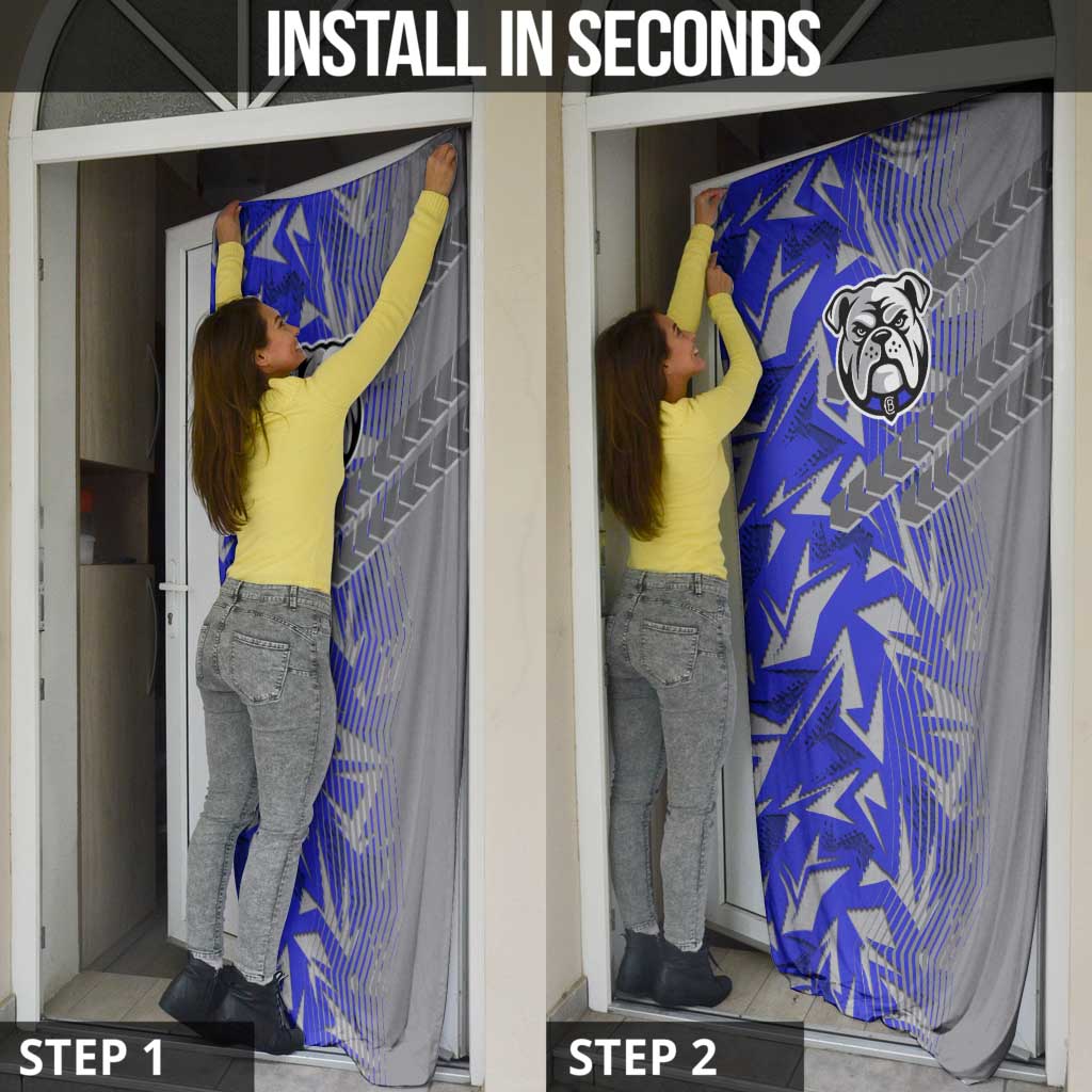 Canterbury Bankstown Bulldogs Rugby Door Cover Fierce Mascot Geometric Tribal Art