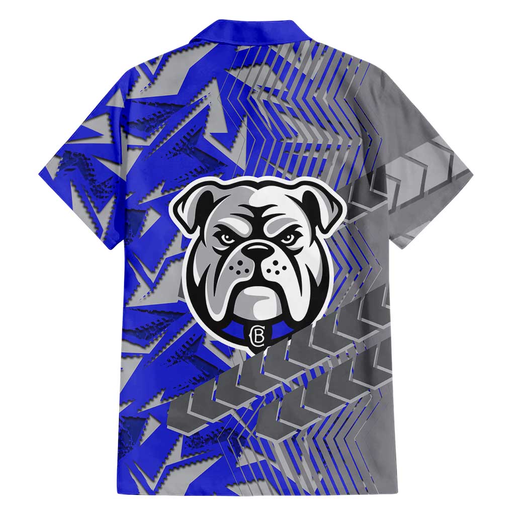 Canterbury Bankstown Bulldogs Rugby Family Matching Off Shoulder Maxi Dress and Hawaiian Shirt Fierce Mascot Geometric Tribal Art