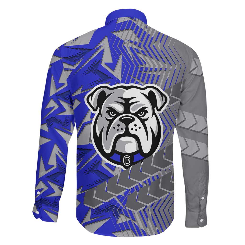 Canterbury Bankstown Bulldogs Rugby Family Matching Off Shoulder Short Dress and Hawaiian Shirt Fierce Mascot Geometric Tribal Art