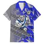 Canterbury Bankstown Bulldogs Rugby Family Matching Puletasi and Hawaiian Shirt Fierce Mascot Geometric Tribal Art