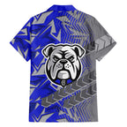 Canterbury Bankstown Bulldogs Rugby Family Matching Summer Maxi Dress and Hawaiian Shirt Fierce Mascot Geometric Tribal Art