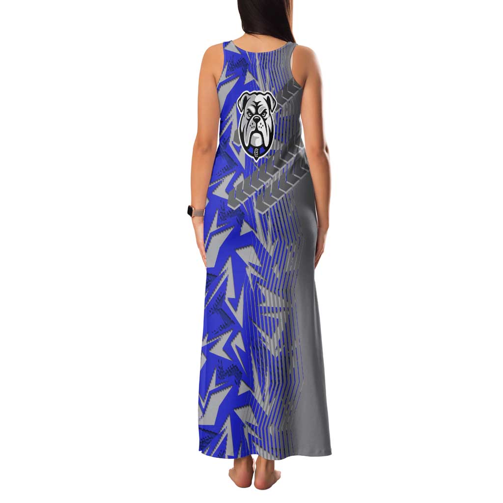 Canterbury Bankstown Bulldogs Rugby Family Matching Tank Maxi Dress and Hawaiian Shirt Fierce Mascot Geometric Tribal Art