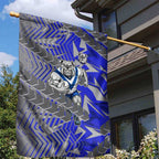 Canterbury Bankstown Bulldogs Rugby Garden Flag Fierce Mascot Geometric Tribal Art