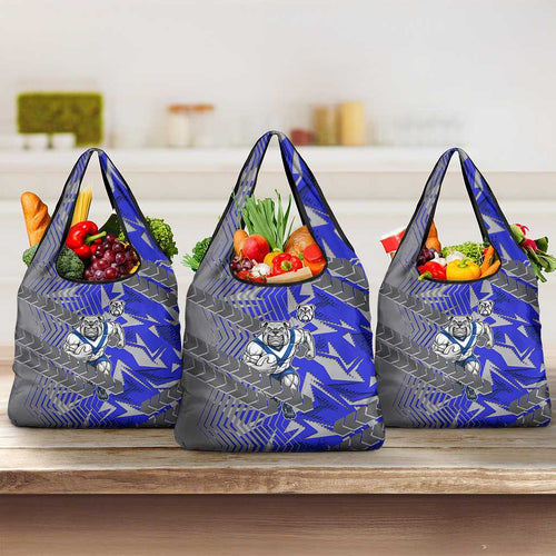 Canterbury Bankstown Bulldogs Rugby Grocery Bag Fierce Mascot Geometric Tribal Art