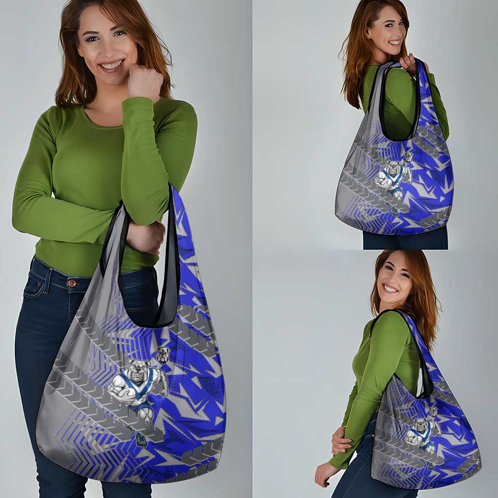 Canterbury Bankstown Bulldogs Rugby Grocery Bag Fierce Mascot Geometric Tribal Art