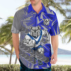 Canterbury Bankstown Bulldogs Rugby Hawaiian Shirt Fierce Mascot Geometric Tribal Art