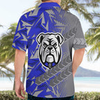 Canterbury Bankstown Bulldogs Rugby Hawaiian Shirt Fierce Mascot Geometric Tribal Art