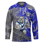 Canterbury Bankstown Bulldogs Rugby Hockey Jersey Fierce Mascot Geometric Tribal Art