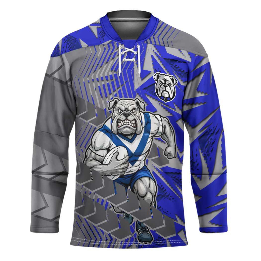 Canterbury Bankstown Bulldogs Rugby Hockey Jersey Fierce Mascot Geometric Tribal Art