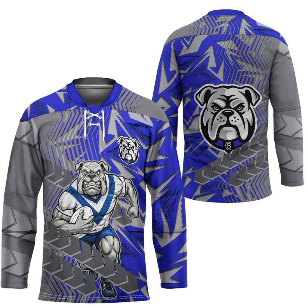 Canterbury Bankstown Bulldogs Rugby Hockey Jersey Fierce Mascot Geometric Tribal Art