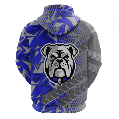Canterbury Bankstown Bulldogs Rugby Hoodie Fierce Mascot Geometric Tribal Art